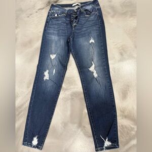 KanCan Dark Blue Distressed Skinny Jeans